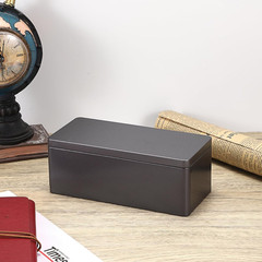 2 Packs Black Metal Cash Box Rectangular Money Organizer with Lid Currency Stora