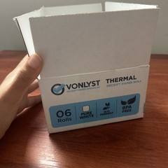 VONLYST THERMAL RECEIPT PAPER ( 3 1/8 IN WIDE X 230 FT ) 6 ROLLS