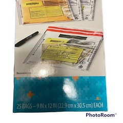 Tamper Evident 9 x 12 Inch Bank Deposit Bags. Two 25 Count Boxes 50 Bags Total