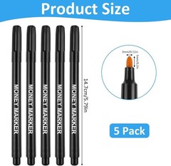 Universal Currency Fake Bill Checker – 5 Pack Money Detector Pens for Every Use