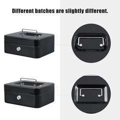 Locking Steel Medium Cash Box with Removable Coin Tray and Key Lock,7.87″x 6….