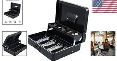 Versatile Cash Box with Combination Lock – Tiered Money Organizer, 4/5 Slots