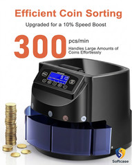 Coin Counter and Dollar Coin sorter with LCD Display, 300-coin Capacity