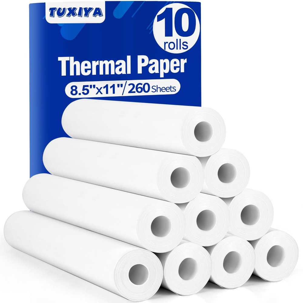 10 Rolls Thermal Printer 8.5″x11″ Letter Size, BPA Quick-Dry Thermal ,Thermal…