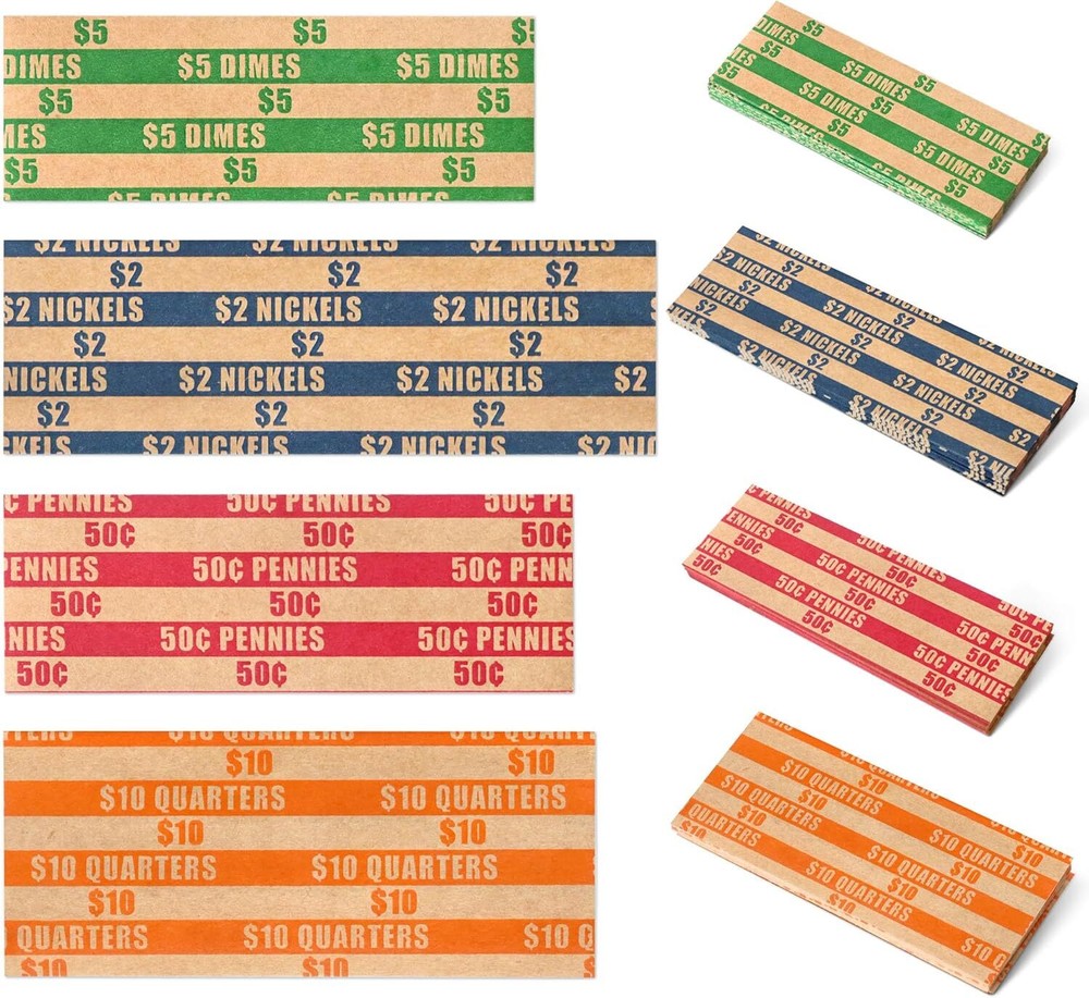 Assorted Coin Wrappers For Nickel Dime Penny Quarter Sorter Money Change Roller*