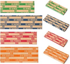 Assorted Coin Wrappers For Nickel Dime Penny Quarter Sorter Money Change Roller*