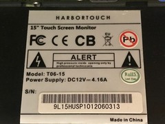 ✝️HARBORTOUCH T06-15 TOUCH SCREEN MONITOR 15″ KIOSK RETAIL BAR RESTAURANT
