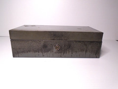 Vintage Gray Metal ASCO STEELMASTER Bond Box 10″ x 4 1/2″ x 3″ – No Key