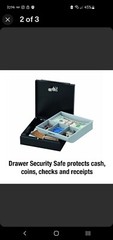Sentrysafe KeepSafe DS-1 Portable Security Safe With Key Lock & Money Tray Black
