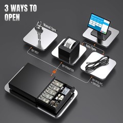16″ Cash Register Drawer for Point of Sale POS System with 6 Bill 4 Coin Cash…
