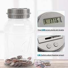 2 Pack Digital Coin Bank with LCD Display, 1.8L Large Capacity Coin Counting …