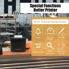 Rongta Thermal Receipt Printer, 80mm High-Speed POS Printer with Auto Cutter,…