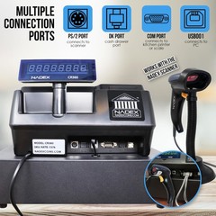 Nadex CR360 Cash Register, 4700 Lookups 50 Dept 50 Clerks, Quick Load Thermal