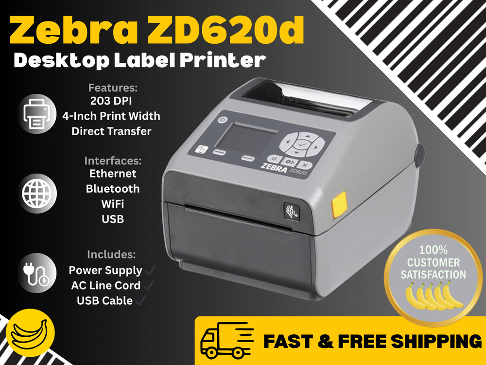 ✅UPS Shipping Label Zebra Desktop 4×6 Printer Kit, ZD620, LCD/USB/Ethernet!🔥⭐