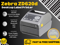 ✅UPS Shipping Label Zebra Desktop 4×6 Printer Kit, ZD620, LCD/USB/Ethernet!🔥⭐