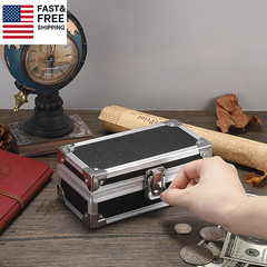 Cash Box with Lock, Aluminium Alloy Money Box for Cash Lockable Money Storage Bo