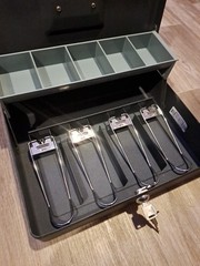Sentry Safe Cash Box With Key Lock & Money Tray Dark Gray