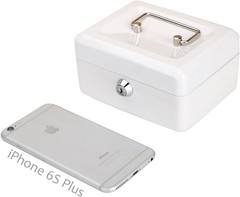 Durable White Cash Box with Key Lock – Ideal for Festivals and Schools, 5.9″