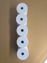 (Pack of 5 Rolls) 2 1/4 X 150 Ft, White, Adding Machine Tape Paper Rolls, 50 GSM