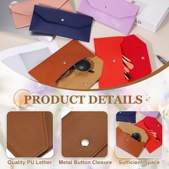 12Pcs PU Leather Envelope Wallet Money for Women Men,Brown