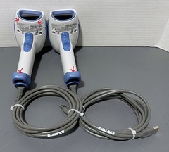 Lot of 2 Motorola DS4208 DS4208-HC0009BWR Wired Barcode Scanners & Cables