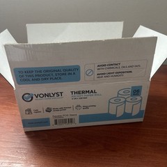 VONLYST THERMAL RECEIPT PAPER ( 3 1/8 IN WIDE X 230 FT ) 6 ROLLS