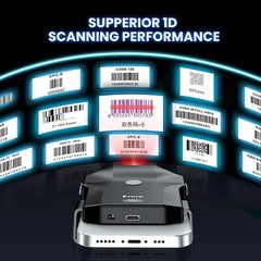 Eyoyo Bluetooth QR Code Scanner 1D 2D Wireless Back Clip UPC Barcode Reader