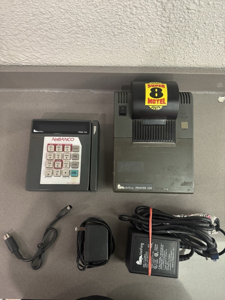 Tranz 380 Credit Payment Card System /w Verifone Printer 250 Set – Used