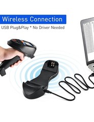 JRHC Barcode Scanner, 1D Laser Inventory Scanner with 2.4GHz Wireless
