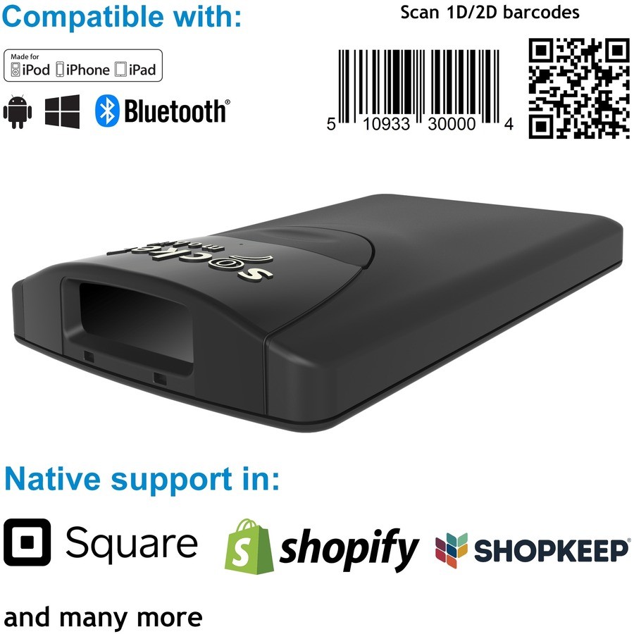 Socket Mobile SocketScan S840 1D/2D Handheld Bluetooth Barcode Scanner – Black