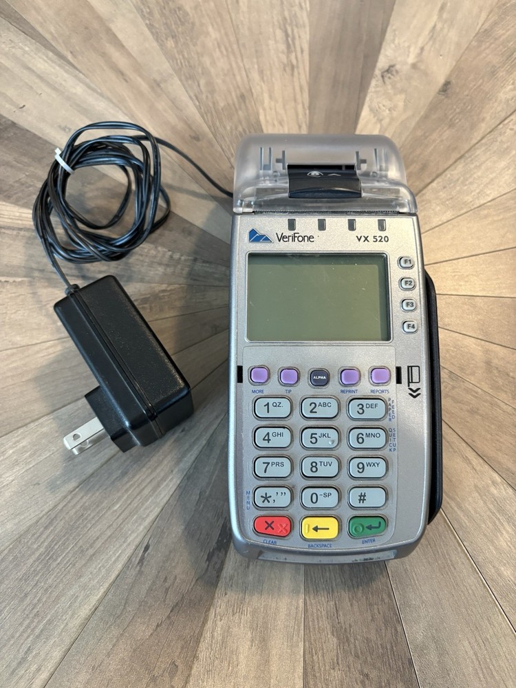 VeriFone VX520 Credit Card Terminal POS W/Power Adapter & Printer Tested Working