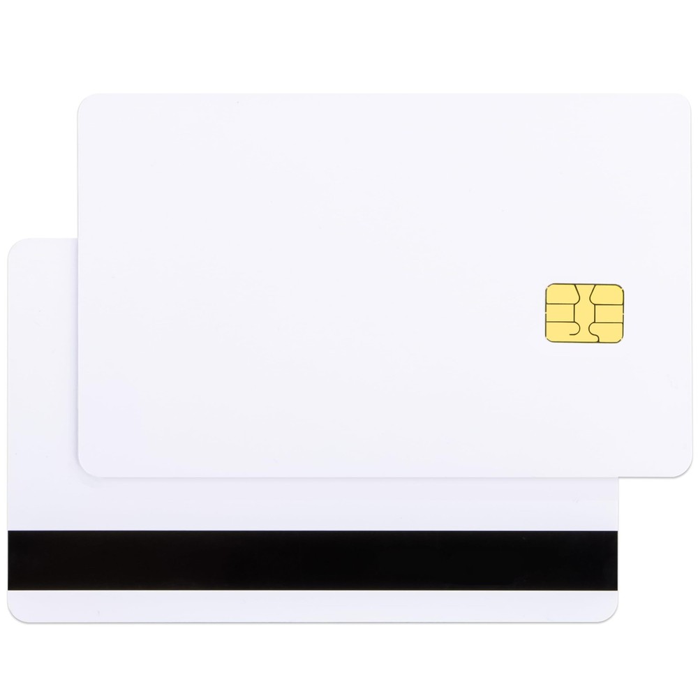 10 Pack SLE4442 Chip Blank Credit Cards with 2 Track Magnetic 10pack, white