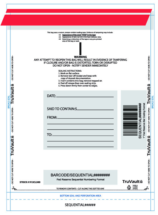 9″x12″ – Tamper Evident Plastic Deposit Bags – Clear -100/pack