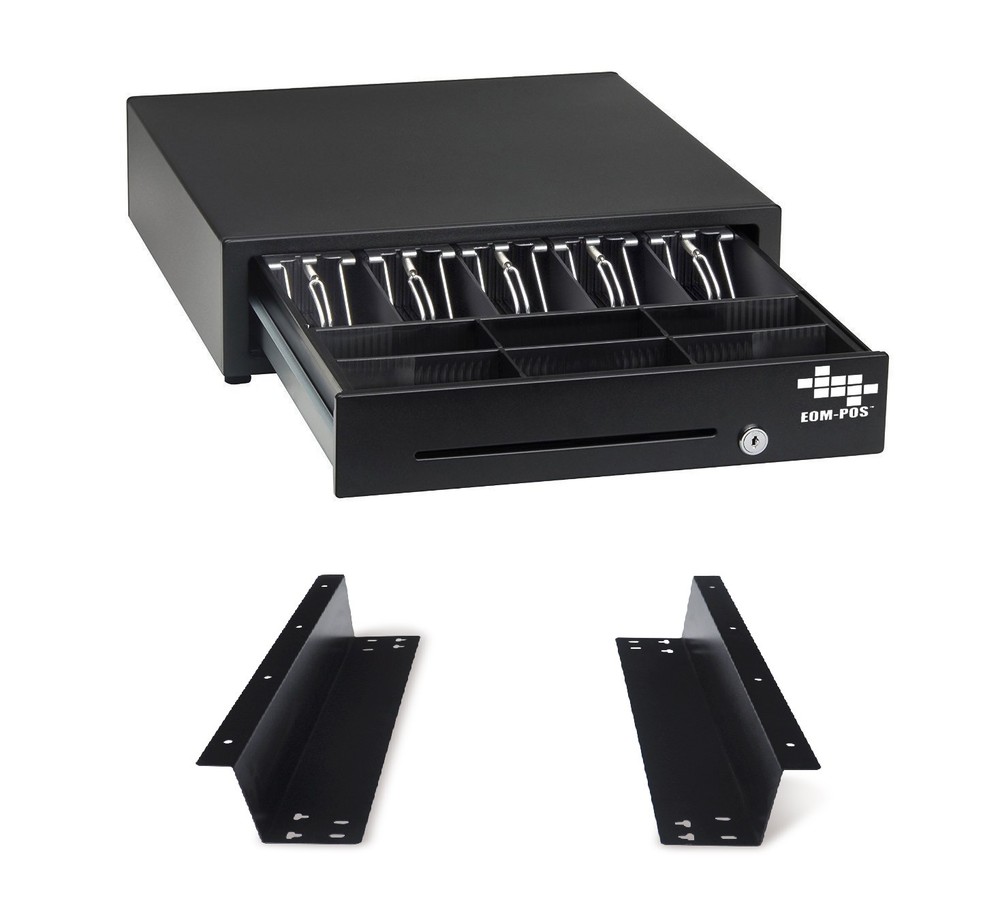 EOM-POS Cash Register Drawer & Mounting Brackets for Under Counter Installation