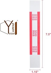 100 ABA Standard Red Self-Adhesive Currency Straps for Efficient Bill Organiz…