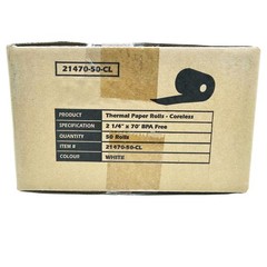 (50 Rolls Coreless) vx520 Special 2 1/4 x 70 thermal paper (2.25 inches x 70f…