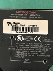 Microscan MS-3 High Speed Laser CCD Fixed Barcode Scanner FIS-0003-0005
