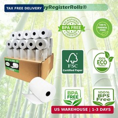 Phenol Free Thermal Paper 3 1/8″ x 230′ ft (Also BPA & BPS Free – 50 Rolls) Clim