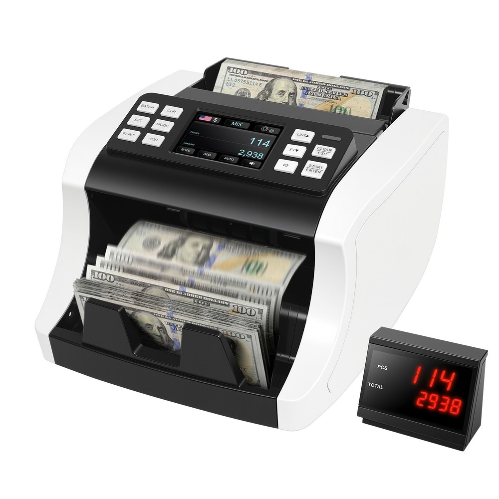 NUCOUN Mixed Denomination Money Counter Machine Bill Value Counter CIS/UV/MG/IR