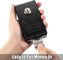 Metal Box for Gambler, Casino Cash Box with Money Slot and 2 Keys, Portable W…