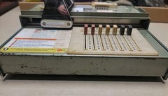 VTG FARRINGTON USA Credit Card Machine Slider w. Carbon Copy Sales Slips WORKS