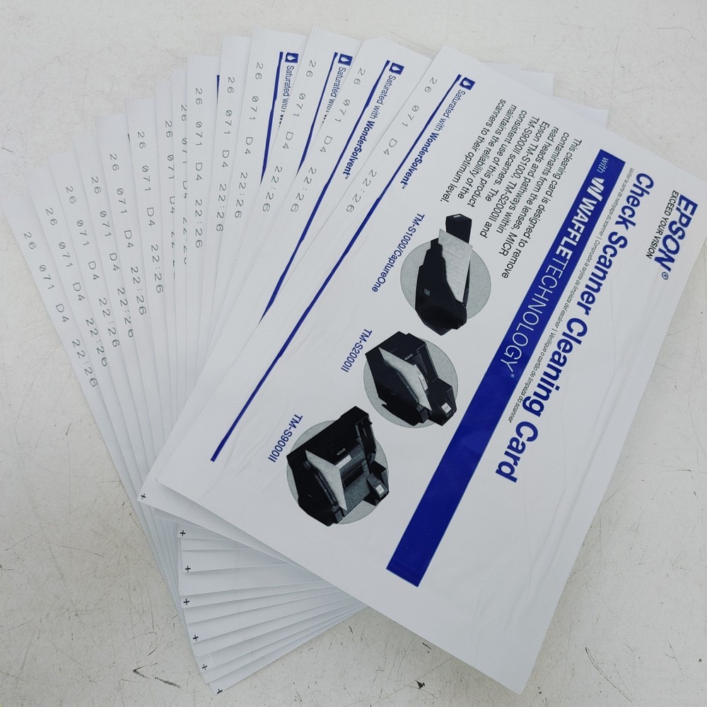Qty 14-Epson CS1B15WS Check Scanner Cleaning Card