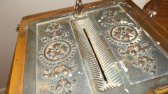 NCR NATIONAL BRASS AND BRONZE GLASS RECEIPT CASH BOX W KEY WORKING