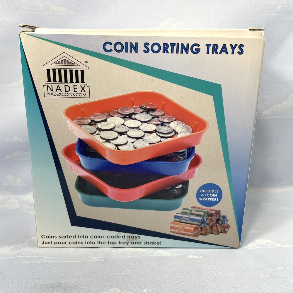 Nadex Colored Coin Sorting Trays Plastic WRAPPERS NOT INCLUDED