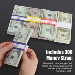 Acrylic Locking Currency Tray With 300 Currency Wrappers, 5 Compartment Clear…
