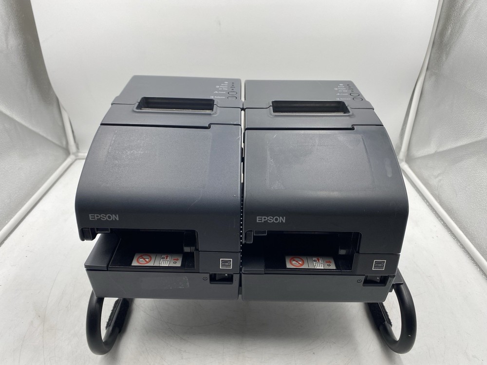 Lot of 2 Epson TM-H2000 Thermal Receipt Printer MICR & Endorser M255A