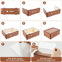 Money Saving Box 10k Cash Vault Savings Challenge Box for Adults,10 000 Wooden P