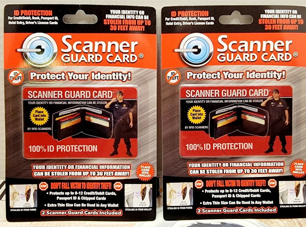 2 pack 4 total Scanner Guard Card Credit Card Scanner Protectors Patented Tested