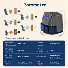 Bonvoisin Coin Counter & Coin Sorter Machine for USD Coin 1￠ 5￠ 10￠ 25￠ $1, S…
