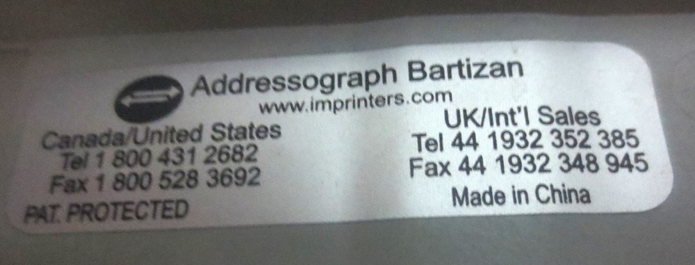 Addressograph Bartizan 4850 Flatbed Credit Card Imprinter Ker-CHUNK machine